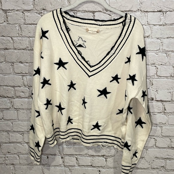 Altar'd State Sweaters - Altard State Sweater Small Stars Distressed
